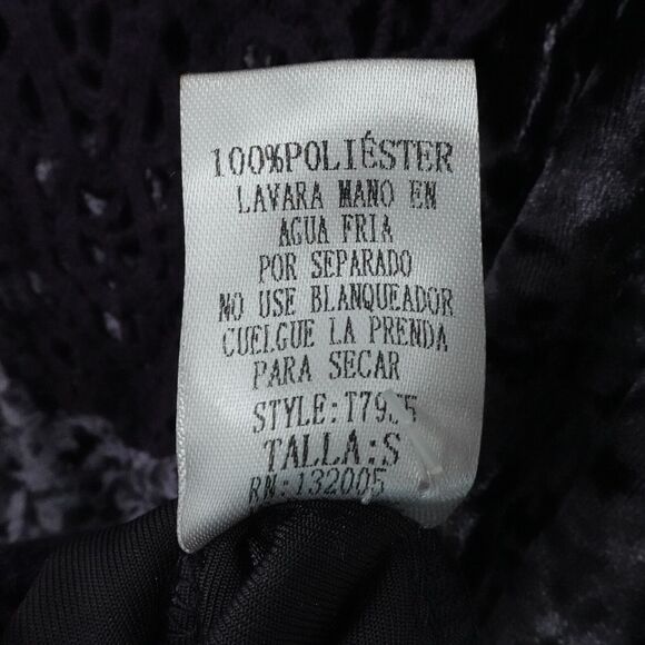 Entro Sz Small Top‎ Deep Purple Crushed Velvet Goth Whimsigoth Lace Scallop Hem - Picture 10 of 10